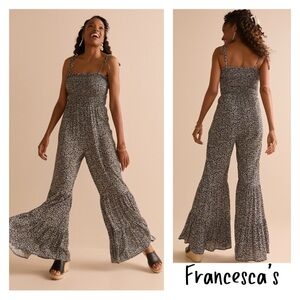 New Francesca’s Nina Tiered Bell Bottom Jumpsuit